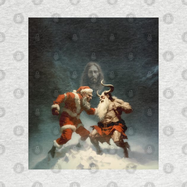 True Christmas: Jesus Christ Observes the Epic Battle Between Santa Claus and Krampus by Puff Sumo